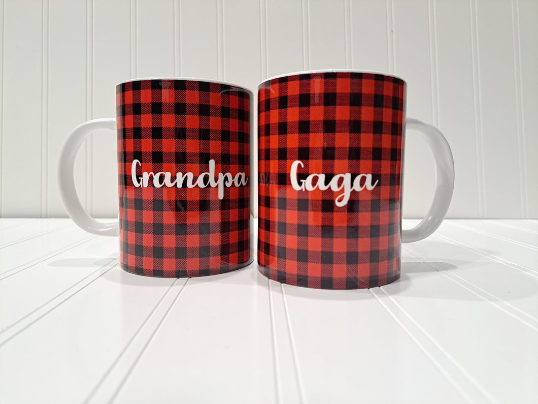 Personalized Buffalo Check 15 oz. Mug