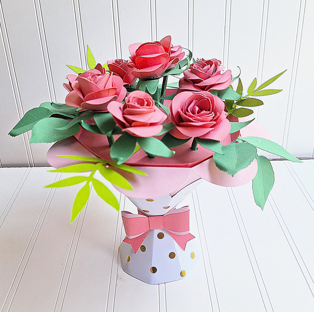 Paper Rose Bouquet Gift Holder