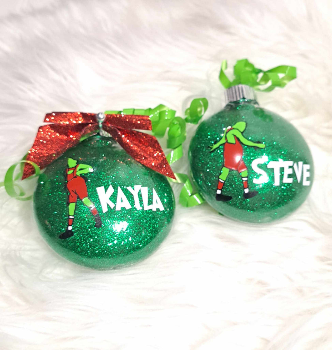 Personalized Mean & Green Ornaments