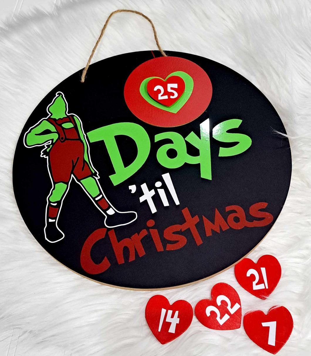 Mean & Green Christmas Countdown Door Hanger