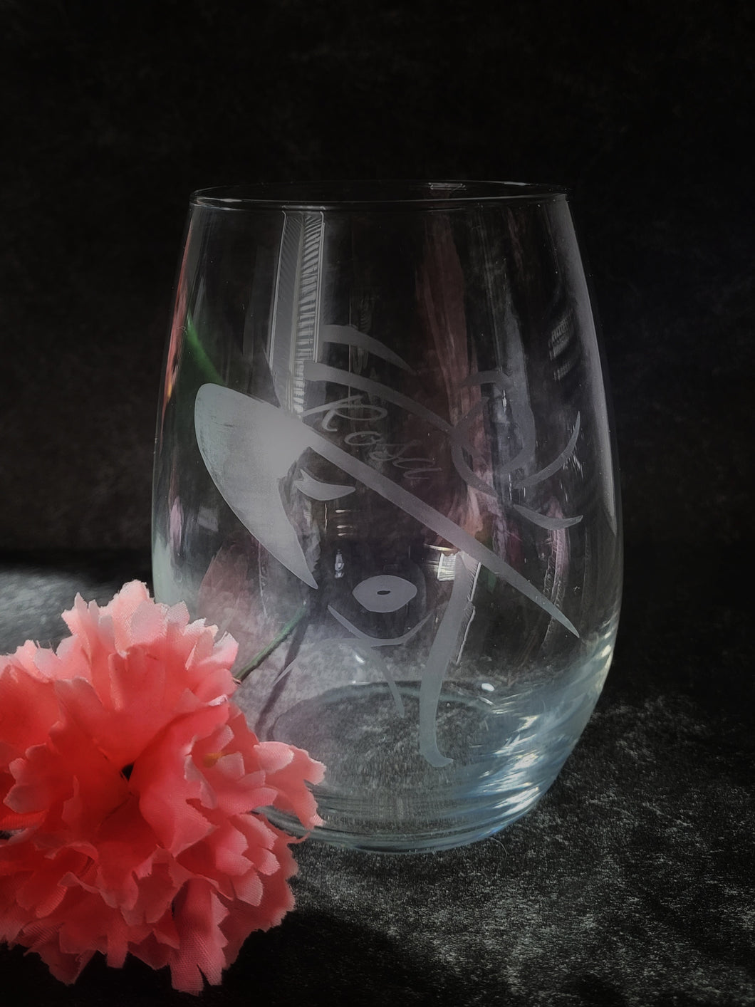 Lady Rose Personalized Stemless Wine Glass